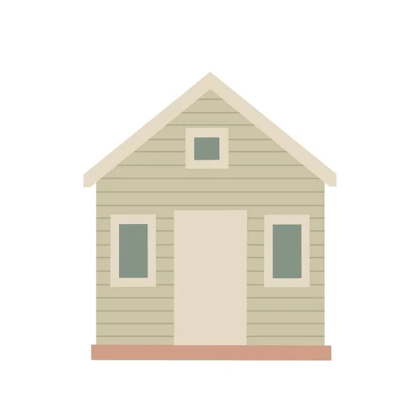 Cute house in flat design, calm colors — Stock Photo, Image