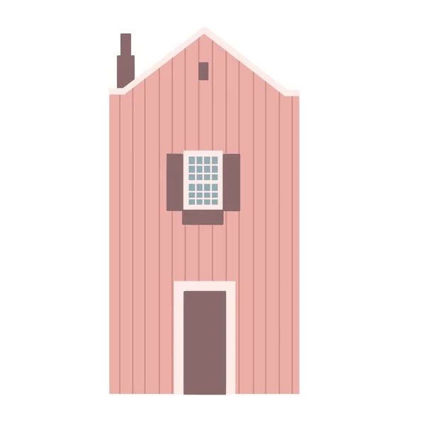 Schattig huis in plat design, rustige kleuren — Stockfoto