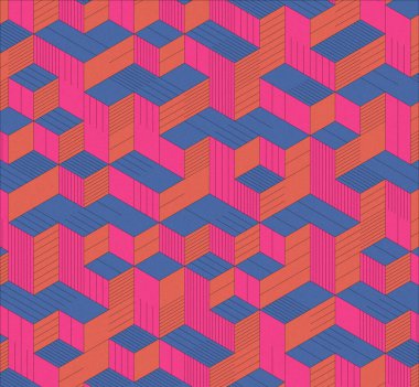 İzometrik küp. Renkli ve gürültü desenli. Mezuniyet geçmişi. 3 boyutlu izometrik küp. Pankart Duvar Kağıdı.