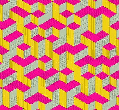 İzometrik küp. Renkli ve gürültü desenli. Mezuniyet geçmişi. 3 boyutlu izometrik küp. Pankart Duvar Kağıdı.