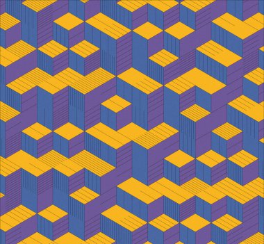 İzometrik küp. Renkli ve gürültü desenli. Mezuniyet geçmişi. 3 boyutlu izometrik küp. Pankart Duvar Kağıdı.