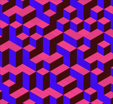 İzometrik küp. Renkli ve gürültü desenli. Mezuniyet geçmişi. 3 boyutlu izometrik küp. Pankart Duvar Kağıdı.