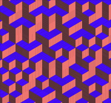 İzometrik küp. Renkli ve gürültü desenli. Mezuniyet geçmişi. 3 boyutlu izometrik küp. Pankart Duvar Kağıdı.