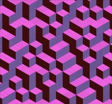 İzometrik küp. Renkli ve gürültü desenli. Mezuniyet geçmişi. 3 boyutlu izometrik küp. Pankart Duvar Kağıdı.