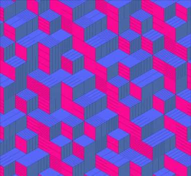 İzometrik küp. Renkli ve gürültü desenli. Mezuniyet geçmişi. 3 boyutlu izometrik küp. Pankart Duvar Kağıdı.