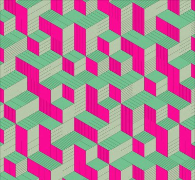 İzometrik küp. Renkli ve gürültü desenli. Mezuniyet geçmişi. 3 boyutlu izometrik küp. Pankart Duvar Kağıdı.