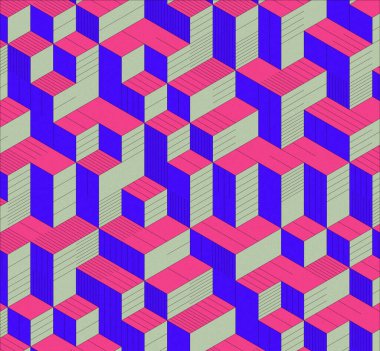 İzometrik küp. Renkli ve gürültü desenli. Mezuniyet geçmişi. 3 boyutlu izometrik küp. Pankart Duvar Kağıdı.