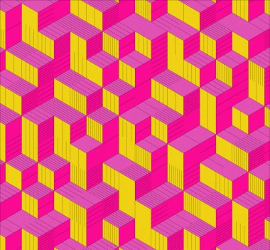 İzometrik küp. Renkli ve gürültü desenli. Mezuniyet geçmişi. 3 boyutlu izometrik küp. Pankart Duvar Kağıdı.