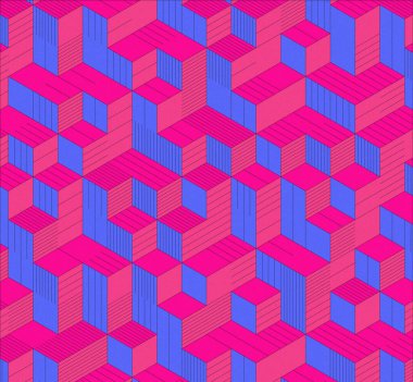 İzometrik küp. Renkli ve gürültü desenli. Mezuniyet geçmişi. 3 boyutlu izometrik küp. Pankart Duvar Kağıdı.