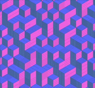 İzometrik küp. Renkli ve gürültü desenli. Mezuniyet geçmişi. 3 boyutlu izometrik küp. Pankart Duvar Kağıdı.