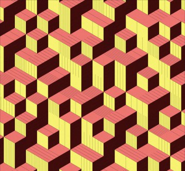 İzometrik küp. Renkli ve gürültü desenli. Mezuniyet geçmişi. 3 boyutlu izometrik küp. Pankart Duvar Kağıdı.