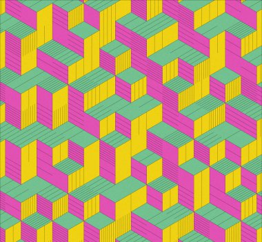 İzometrik küp. Renkli ve gürültü desenli. Mezuniyet geçmişi. 3 boyutlu izometrik küp. Pankart Duvar Kağıdı.