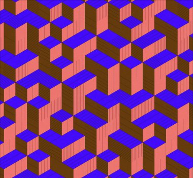 İzometrik küp. Renkli ve gürültü desenli. Mezuniyet geçmişi. 3 boyutlu izometrik küp. Pankart Duvar Kağıdı.