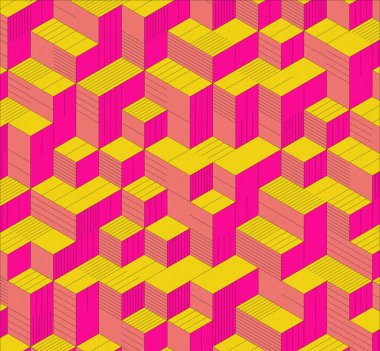 İzometrik küp. Renkli ve gürültü desenli. Mezuniyet geçmişi. 3 boyutlu izometrik küp. Pankart Duvar Kağıdı.