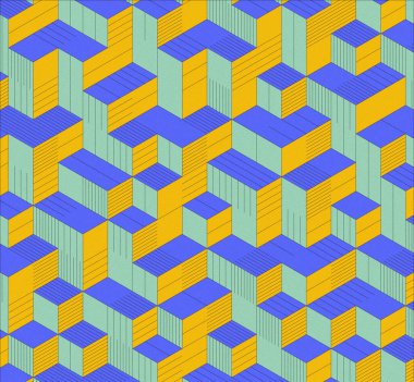 İzometrik küp. Renkli ve gürültü desenli. Mezuniyet geçmişi. 3 boyutlu izometrik küp. Pankart Duvar Kağıdı.