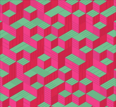 İzometrik küp. Renkli ve gürültü desenli. Mezuniyet geçmişi. 3 boyutlu izometrik küp. Pankart Duvar Kağıdı.