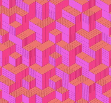 İzometrik küp. Renkli ve gürültü desenli. Mezuniyet geçmişi. 3 boyutlu izometrik küp. Pankart Duvar Kağıdı.