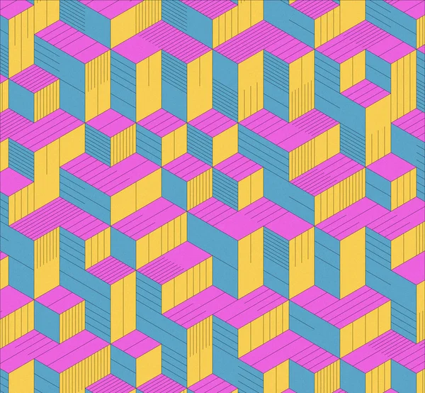 Изометрический Куб Многоцветная Шумовая Текстура Градиентный Фон Изометрический Куб Баннерные — стоковое фото