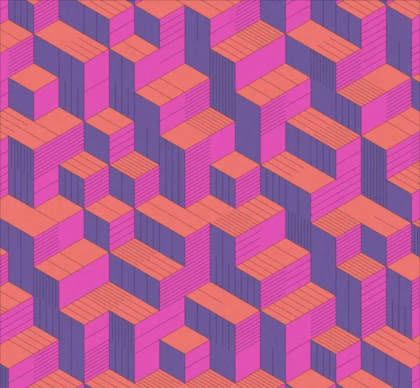Cubo Isométrico Textura Multicolorida Ruído Gradiente Cubo Isométrico Papel Parede — Fotografia de Stock