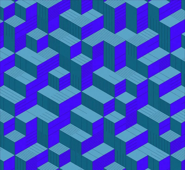 Isometric Cube Multicolored Noise Texture Gradient Background Isometric Cube Banner — Stock Photo, Image