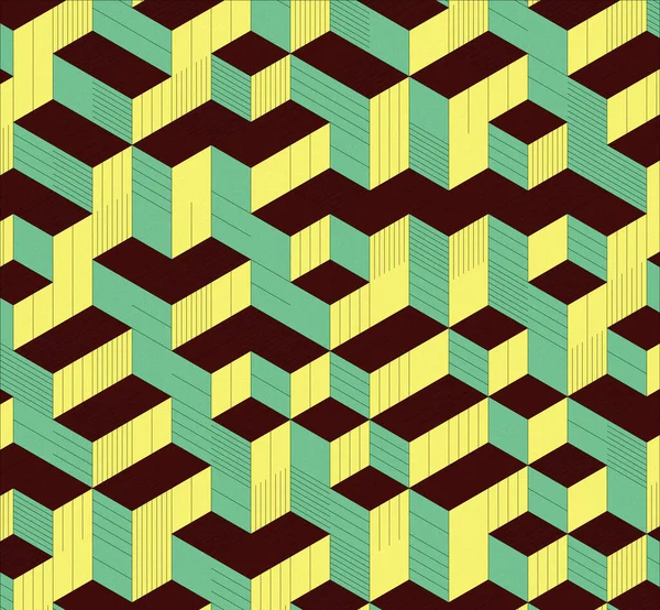 Cubo Isométrico Textura Multicolorida Ruído Gradiente Cubo Isométrico Papel Parede — Fotografia de Stock