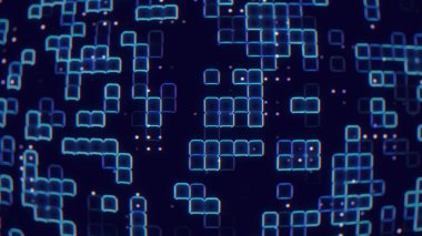 Dijital arka plan. Çok renkli kareler ve noktalar. Soyut. Gradyan arkaplan.