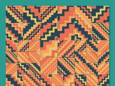 Soyut kare ve üçgen sanat. Sancak biçimi. Renkli. Ressam. Şablon. Mezuniyet geçmişi. İpi oynat. Dalga.