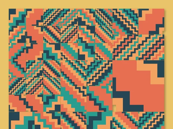 Abstraktes Quadrat Und Dreieck Banner Format Bunt Maler Muster Hintergrund — Stockfoto
