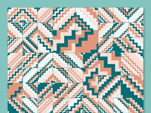 Abstrakt Fyrkantig Och Triangulär Konst Banner Format Färgglad Målare Mönster — Stockfoto