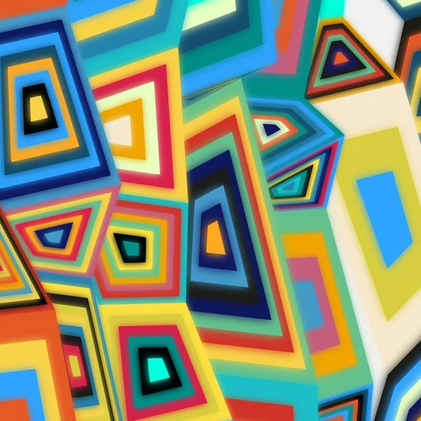 Arte Abstracto Cuadrado Triangular Formato Banner Colorido Pintor Patrón Gradiente — Foto de Stock