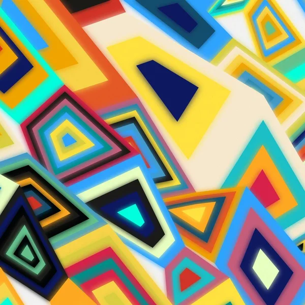 抽象的な正方形と三角形の芸術 バナー形式 カラフルだ パターンだ グラデーションの背景 ライン ウィグル — ストック写真
