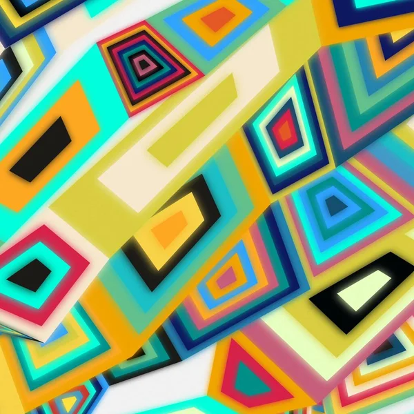 Arte Abstrata Quadrada Triangular Formato Banner Colorido Pintor Padrão Grau — Fotografia de Stock