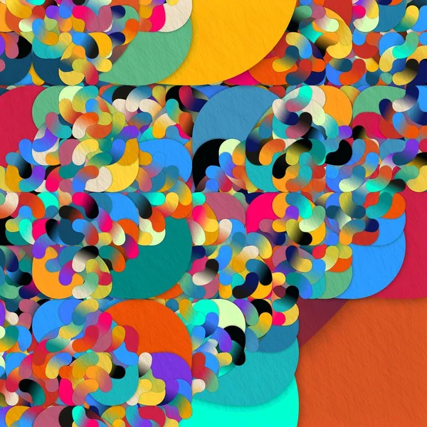 Abstracte Cirkel Boog Lijn Kunst Banner Formaat Kleurrijk Schilder Patroon — Stockfoto