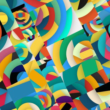 Soyut kare ve üçgen sanat. Sancak biçimi. Renkli. Ressam. Şablon. Mezuniyet geçmişi. İpi oynat. Dalga.