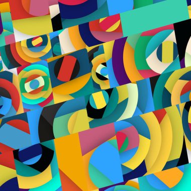 Soyut kare ve üçgen sanat. Sancak biçimi. Renkli. Ressam. Şablon. Mezuniyet geçmişi. İpi oynat. Dalga.