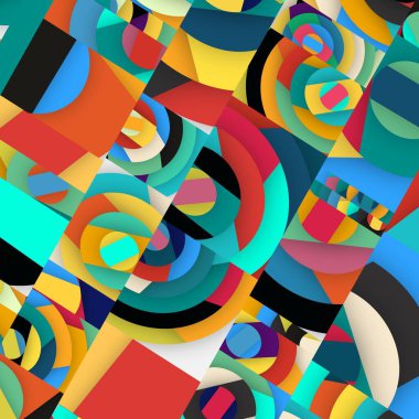 Soyut kare ve üçgen sanat. Sancak biçimi. Renkli. Ressam. Şablon. Mezuniyet geçmişi. İpi oynat. Dalga.