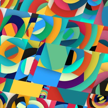 Soyut kare ve üçgen sanat. Sancak biçimi. Renkli. Ressam. Şablon. Mezuniyet geçmişi. İpi oynat. Dalga.