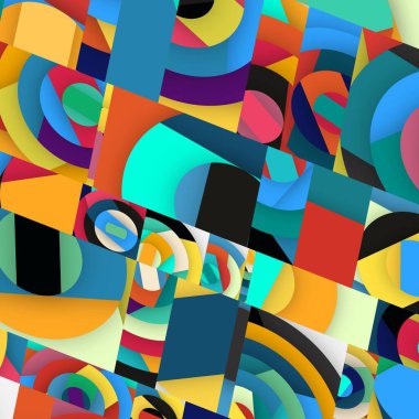 Soyut kare ve üçgen sanat. Sancak biçimi. Renkli. Ressam. Şablon. Mezuniyet geçmişi. İpi oynat. Dalga.