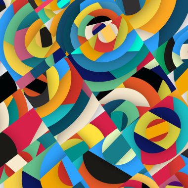 Soyut kare ve üçgen sanat. Sancak biçimi. Renkli. Ressam. Şablon. Mezuniyet geçmişi. İpi oynat. Dalga.