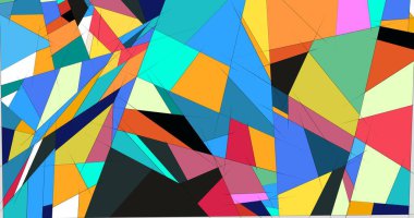 Soyut kare ve üçgen sanat. Sancak biçimi. Renkli. Ressam. Şablon. Mezuniyet geçmişi. İpi oynat. Dalga.