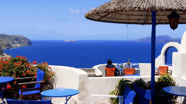 Piękny Widok Wyspę Santorini — Zdjęcie stockowe