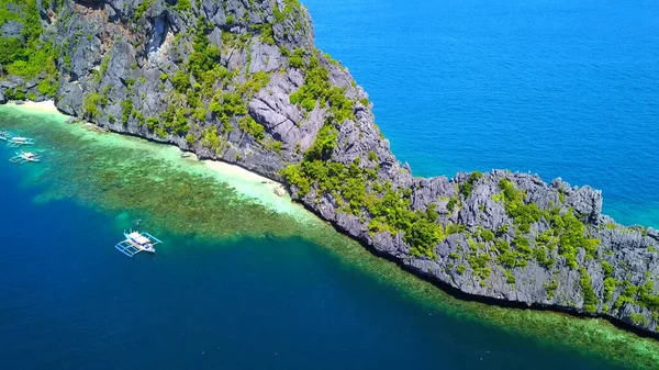 Tropical Sea Blue Lagoon Turquoise Azure Islands View Drone Aerial — Stock Photo, Image