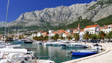Eski şehir Kotor 'un manzarası, monthe gro