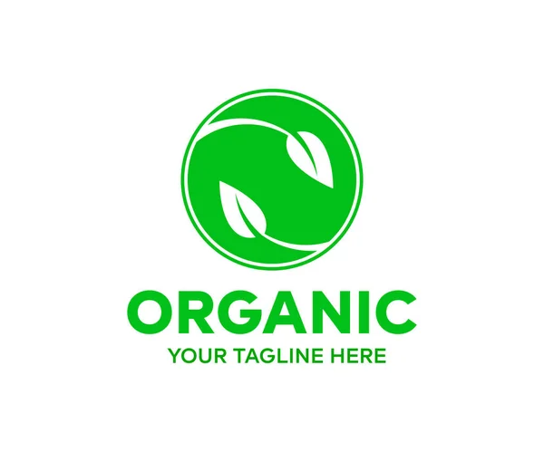 Producto Natural Orgánico Diseño Logotipo Etiqueta Ecológica Diseño Ilustración Vectores — Archivo Imágenes Vectoriales