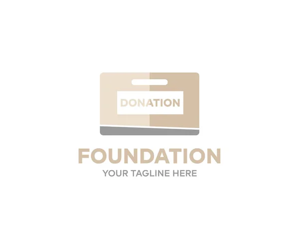 Donatie Box Logo Ontwerp Vrijwilligers Met Donatie Box Vector Ontwerp — Stockvector