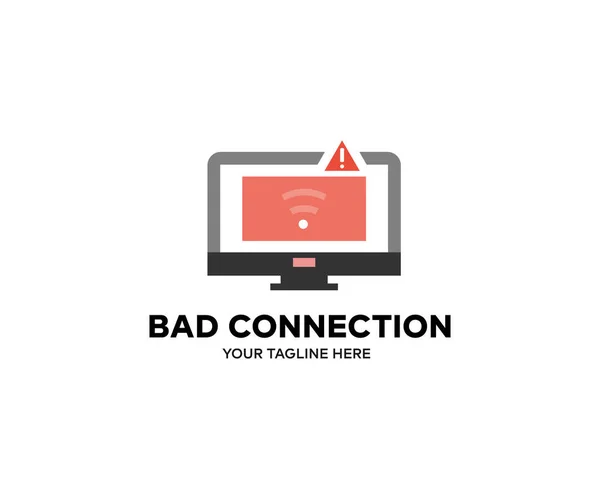 Wireless Technology Concept Logo Design Bad Connection Service Bad Signal — Stock Vector
