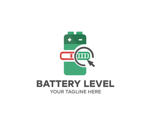 Batterijlading Niveau Indicator Symbool Logo Ontwerp Oplaadniveau Indicator Vector Ontwerp — Stockvector