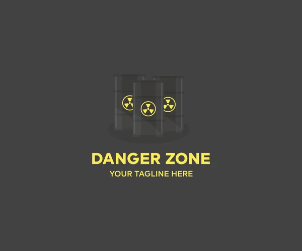 Conception Logo Zone Danger Danger Pétrolier Symbole Signe Jaune Noir — Image vectorielle