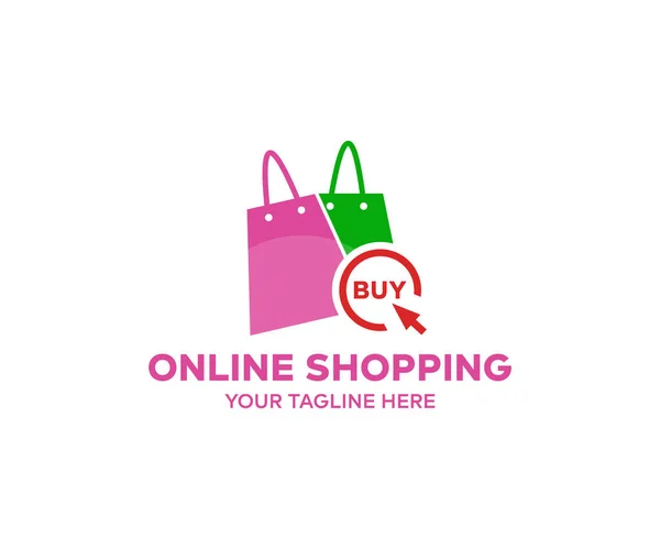 Nternetten Alışveriş Çevrimiçi Dükkan Logosu Tasarımı Mağaza Vektör Tasarımı Illüstrasyonundan — Stok Vektör