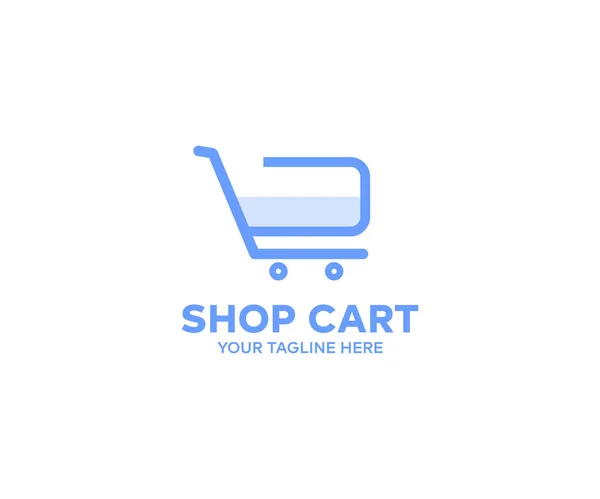 Alışveriş Arabası Logosu Tasarımı Nternet Üzerinden Alışveriş Yapma Kopyalama Alanı — Stok Vektör